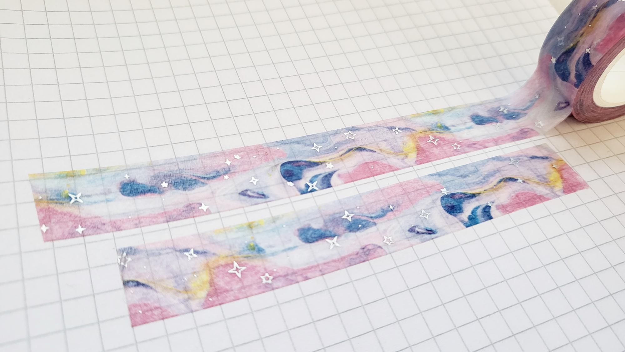 Washi Tape Marmor Rosa Blau